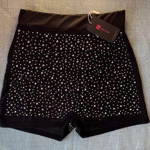 Black Studded Women's Shorts